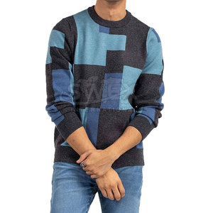 Suéteres informales de punto ajustados para hombre, suéteres de invierno para hombre, suéter cómodo grueso transpirable de invierno con cuello redondo - Product Image 1