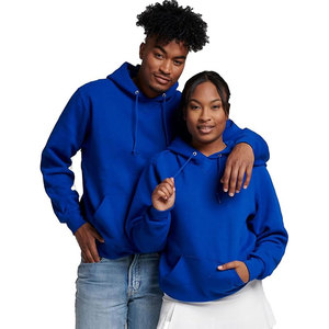 Sudadera con capucha en blanco mezcla pesada sudadera Lisa venta al por mayor Unisex sudadera de gran tamaño mujeres moda pulóver hombres sudadera - Product Image 4