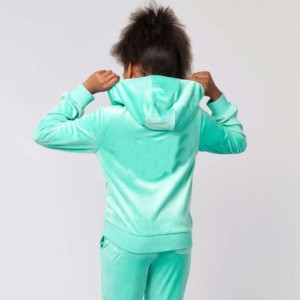 Wholesale Price Women's <b>Velour</b> Track Suit Hooded Cotton Logo Zipper Jacket Jogger Pants Set Streetwear for Winter Girl's Style - Product Image 4
