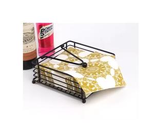 Servilletero de alambre de hierro revestido negro, servilletero colgante para comedor, decoración del hogar, servilletero de mesa para uso en restaurante - Product Image 1