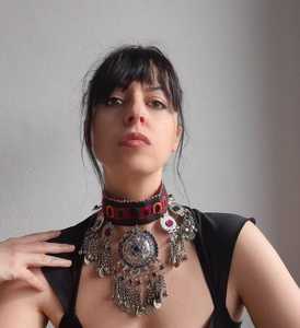 Vintage Kuchi Tribal Afghan Gypsy hecho a mano conjunto de moda para mujer de alta calidad circón cobre oxidado chapado collar pendientes - Product Image 2