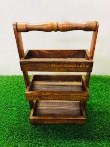 Cesta organizadora de cocina en relieve tradicional, hermosa cesta de cocina artesanal en madera, cesta de cocina artesanal en madera - Product Image 4