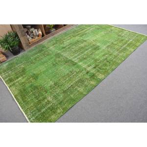 Tapis Turc Vintage Moderne Grand 5.4 X 9.1ft Laine Vert Patchwork Design Latex Support Rectangle Zone pour Couloir Chambre - Product Image 2