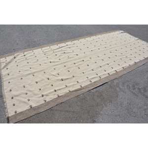 พรมตุรกีวินเทจคลาสสิกสีเบจ5.1 x 11ft งานเย็บปะทำด้วยมือวัสดุโพลีเอสเตอร์ขนยางรองสำหรับวัยรุ่นที่อยู่อาศัย - Product Image 4