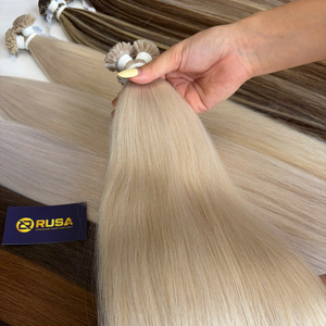 ผมต่อแบบปลายแบน RUSA ผมแท้เวอร์จินเวียดนาม สำหรับติดตั้งแบบ Super Double Drawn สีบลอนด์ - Product Image 4