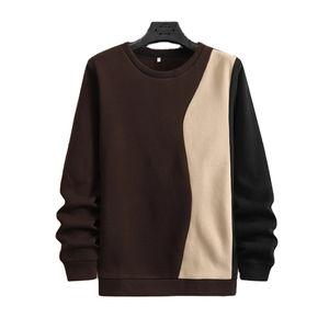 Sweat-shirt pour homme à col rond, design tendance 2025, fabrication sur mesure OEM, sweat-shirt en polaire uni à manches longues pour homme - Product Image 5