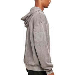 Ropa de Moda de Talla Grande, Sudaderas con Lavado Ácido, Ropa de Invierno, Color Sólido, Impresión de Logotipo Personalizada, Sudaderas con Lavado Ácido - Product Image 5