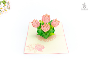 Carte d'arbre de fleur 3D Pop-up faite à la main cadeau d'artisanat en papier pour la fête des mères article d'artisanat en papier - Product Image 2