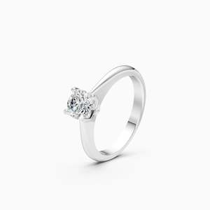 Anillo Solitario Minimalista y Elegante con Diamante Cultivado en Laboratorio, Redondo, de 0.61 Ct, en Oro Amarillo, Blanco y Rosa de 9K - Product Image 3