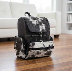 Custom Hair-On Leather <b>Backpack</b> Genuine Cowhide Travel School <b>Laptop</b> Bag Handmade Wholesale Supplier Bulk Orders LHBP-0010 - Product Image 6