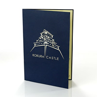Diseño personalizado 3D Tarjetas emergentes de felicitación para negocios Kokura Castle Modelo de Vietnam Proveedor HMG Impresión offset para Año Nuevo