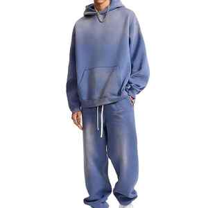 Pantalones holgados, chándal, pantalones de chándal, conjunto de 2 piezas de gran tamaño para hombre, conjunto de chándales holgados para hombre con Zipperinab - Product Image 1