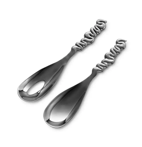 Cuillère et fourchette à salade en acier inoxydable Articles de service avec poignée en zigzag à un coût raisonnable - Product Image 1