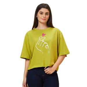 Graphic Printed 100% Cotton T-Shirt <b>for</b> <b>Women</b> Printed Crop <b>Top</b> <b>for</b> Ladies Streetwear <b>Loose</b> Fit Soft Fabric <b>Women</b> T Shirt - Product Image 1