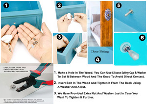 Boutons et poignées d'armoire en laiton gravé or noir marocain moderne-de haute qualité pour la chambre à coucher, la salle de bain, la cuisine et le salon - Product Image 5