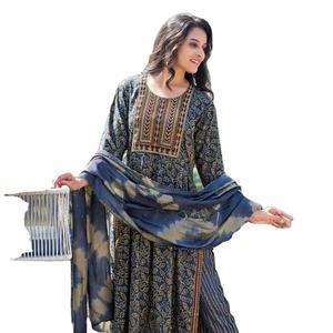 Impresión de lámina de rayón con bordado y corte nayra Kurtis para venta en línea - Product Image 1