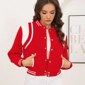 Chaqueta Varsity Vintage 2026 para Mujer, Cierre Doble, Largo Regular, con Función de Secado Rápido, Exterior 100% Algodón, Diseño Estampado - Product Image 6