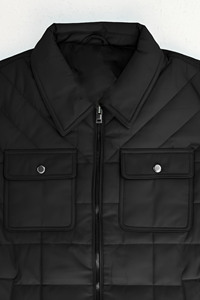 Veste d'automne chaude matelassée coupe-vent à col montant, respirante, anti-rétrécissement, personnalisable, fermeture éclair sur le devant pour hommes - Product Image 2