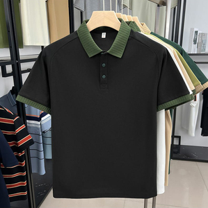 เสื้อโปโลแขนสั้นสำหรับผู้ชายเสื้อโปโลผ้าไอซ์ซิลค์ลำลองคอปกเรียบง่ายโลโก้แบบกำหนดเอง - Product Image 1