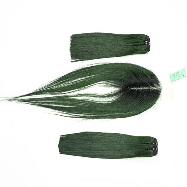 Парик зеленый Remy наращивание волос 100% человеческих волос вьетнамская Высококачественная лента оптом 2023 на заказ