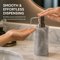 Luxe élégant rustique polyrésine céramique résine Boho décor à la maison savon et Lotion bouteille porte-brosse à dents moderne salle de bain ensemble
