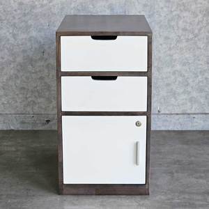 Stainless Steel Desk Side Cabinet 40x60x73cm Rubber Wood Office Organizer TCN68052 for Living Room Use - Product Image 6