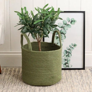 Highest Selling Pure Cotton Rope Woven Storage <b>Basket</b> Attractive Handle <b>Large</b> Capacity For Clothes Baby Toys and Gifts <b>Basket</b> - Product Image 4