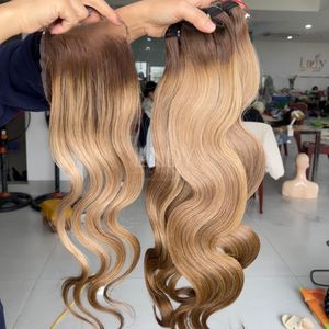 Extensions de cheveux humains vietnamiens de qualité supérieure, prix attractif, cheveux raides et volumineux, couleur ombrée, ensemble de mèches avec fermeture 2025 - Product Image 2