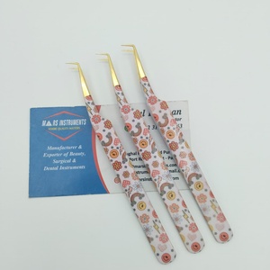 Pince à épiler professionnelle d'extensions de cils en acier inoxydable avec embouts en fibre enduit de papier durable pour le style des cils - Product Image 1