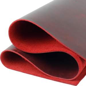 Feuilles de cuir rouge véritable en gros d'usine en gros pièces de matières premières carrées pour l'artisanat poids lourd pour la fabrication de bricolage - Product Image 5
