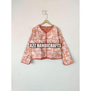 เสื้อแจ็คเก็ตบุนวมลายดอกไม้วินเทจของผู้หญิงเสื้อโค้ทพิมพ์ลายโบฮีเมียนอินเดียระบายอากาศได้ดีมีเอกลักษณ์ของขวัญลายทางตกแต่งผ้าฝ้ายถัก - Product Image 2