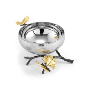 Elegant <b>Metal</b> Decorative <b>Bowl</b> With Stand For Dining Table Centerpiece And Stylish Modern Home Decor Accent - Product Image 5