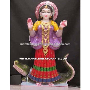 Estatua de jodiyar Maa, de mármol blanco Makrana - Product Image 1