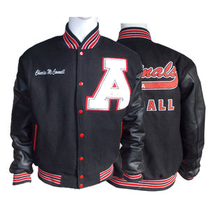 Venta al por mayor de chaquetas universitarias personalizadas para hombres de alta calidad 2025 logotipo frontal de lona a prueba de viento ecológico totalmente cálido invierno - Product Image 1