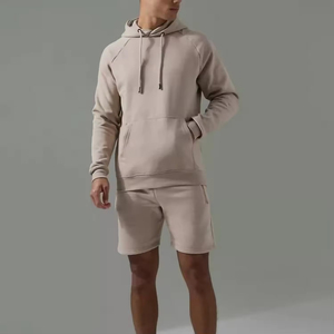 Ensemble sweat à capuche et short en molleton respirant pour homme, personnalisable avec logo, le plus vendu pour adultes - Product Image 1