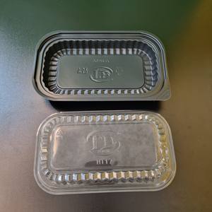 Logotipo personalizado Proveedor 1-2 Compartimentos Contenedor de plástico desechable para alimentos con tapa Color negro para llevar Venta caliente 2025 - Product Image 2