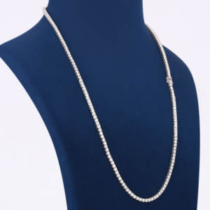 Última Cadena de tenis de oro blanco de 14kt, 6,5 MM, estilo clásico, corte clásico, Diamante cultivado en laboratorio, VVS, claridad, chapado en rodio para bodas - Product Image 2