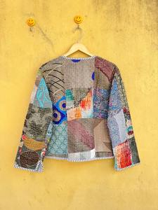 Manteau en coton patchwork floral réversible, veste patchwork faite à la main pour femme, style bohème, vêtement d'hiver, cadeau pour les êtres chers - Product Image 6