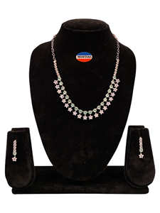 ชุดเครื่องประดับวินเทจสแตนเลสทำด้วยมือของผู้หญิงต่างหูสร้อยคอเพชรสีดำสำหรับงานแต่งงานของขวัญงานหมั้นวันครบรอบ - Product Image 5