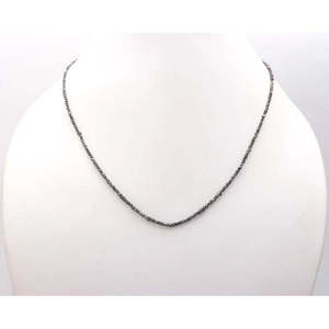 Black 1.5-2.5 mm Uncut Diamond <b>Bead</b> 16 Inches Fashion Beaded <b>Necklace</b> - Product Image 4
