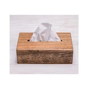 Porte-mouchoirs décoratif de table de conception tendance en boîte à mouchoirs en bois parfait pour les accessoires de serviette d'hôtel à la maison - Product Image 1