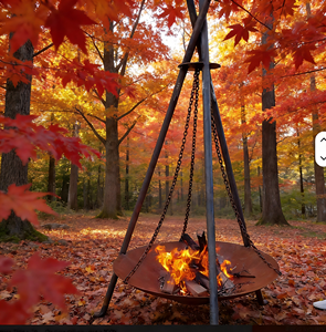 Brasero Moderno Premium de Acero Corten, Parrilla para Asados al Aire Libre, Resistente al Óxido, para Calefacción de Jardín y Patio Trasero - Product Image 4