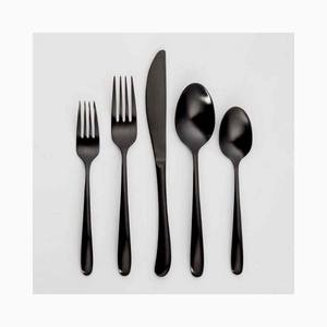 Unique Design Matte <b>Black</b> Finished Flatware Set with Unique <b>Round</b> Handle Luxury Stainless Steel Flatware Utensils - Product Image 5