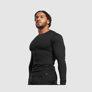 T-shirt à manches longues hommes 100% coton de haute qualité coton col rond avec des graphiques personnalisés en gros t-shirt taille personnalisée - Product Image 3