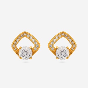 92.5 <b>Silver</b> <b>Stud</b> <b>Earrings</b> Geometric Design for Wedding Occasions-191346 - Product Image 1