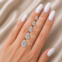 Boucles d'oreilles clous en diamant naturel taille poire 1,34 CT