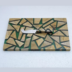 Bloc à découper en bois en résine époxy avec outils à fromage, planche à fromage en bon matériau pour Restaurant, hôtel, maison, cadeau d'affaires - Product Image 2