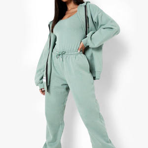 Conjuntos de Ropa de Invierno para Mujer, Tallas Grandes, Diseño 2024, Logotipo Personalizado OEM, Chándal, Pantalones Deportivos y Sudadera con Capucha, Conjunto de 3 Piezas - Product Image 2