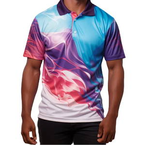 Camiseta de Golf de Manga Corta para Hombre, Sublimada, de Secado Rápido, con Logotipo Bordado Personalizado en la Parte Delantera - Product Image 2