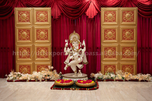 Elegante decoración de escenario europeo con velas de Metal, soportes de fondo, elegantes marcos de Metal dorado para bodas al aire libre, fábrica moderna del Reino Unido - Product Image 3